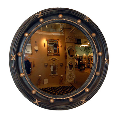 Classic Elements, 22"t x 22"w Round Shape Convex Glass Reproduction Mirror, Custom Finish, 6104