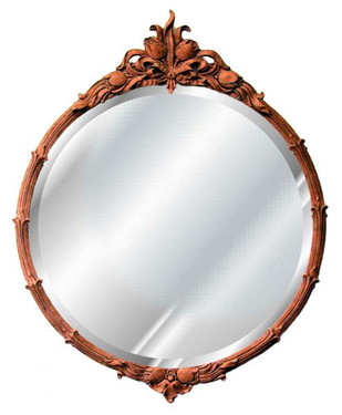 Classic Elements, 34.5" Round Shape Beveled Glass Reproduction Mirror, Custom Finish - Round Mirror - Custom Finish, 6084