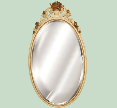 Classic Elements, 40" Oval Shape Beveled Glass Reproduction Mirror, Custom Finish, 6066