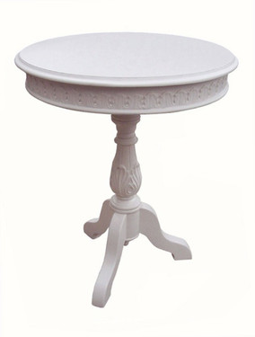 Custom Decorator - Hardwood Hand Carved Reproduction - Classic End | Side | or Lamp 24 Inch Round Pedestal Table 5654 C - 704tf