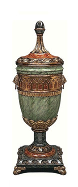 Luxe Life Hand Sculpted Marble and Gilt Bronze Ormolu - Neo Classical, Louis XVI Style - 34 Inch Covered Urn