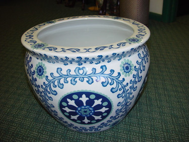 Flower Burst - Luxury Handmade Reproduction Chinese Porcelain - 14 Inch Fish Bowl | Fishbowl | Planter Style 35
