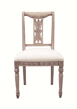 Custom Decorator - Hardwood Hand Carved Reproduction - Classic Dining | Accent 39.4 Inch Side Chair - Carved Back and Upholstered Seat