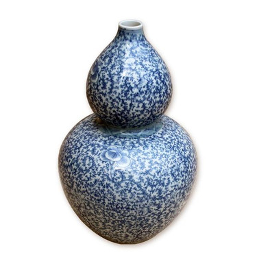 Blue and White Decorative Porcelain Vase - 15 Inches Tall