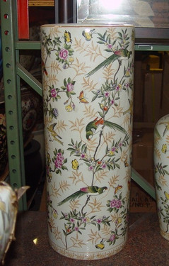 Fleurit Oiseaux et les Papillons, Luxury Handmade Chinese Porcelain, 24 Inch Umbrella Stand | Storage Vase, Style 61