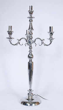 Traditional Style - 36 Inch Electric Candelabrum Lamp - Modern Chrome Finish, 4797