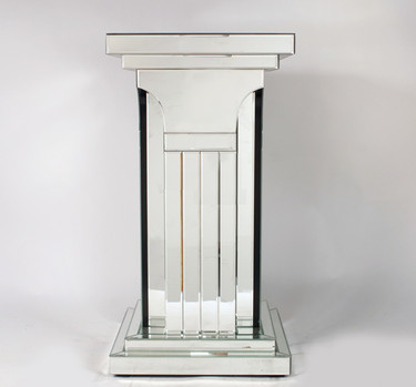 Silver Beveled Glass Mirror - 29.5" Pedestal - Art Deco Style, 4721