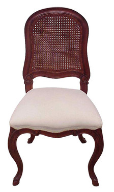 Custom Decorator - Classic 39.4 inch Dining Side Chair - Cane Back | Upholstered Seat