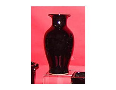 Onyx Black Decorator Solid - Luxury Handmade Chinese Porcelain - 14 Inch Tabletop Jardiniere | Mantel Vase - Style 3