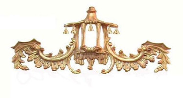 Pagode Asiatique, Classic Elements, 31" Asian Pagoda Wall Plaque Over Door Pediment, Custom Finish