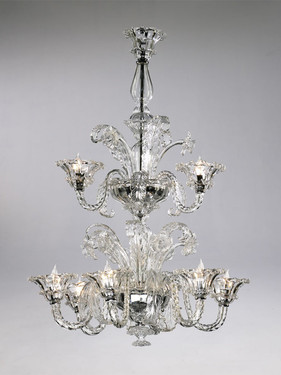 Giardini Italiani Pattern - Nine Light Crystalline Glass Chandelier