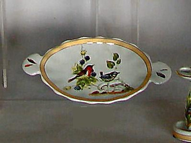 Bluebird Nature Scene, Luxury Handmade Reproduction Chinese Porcelain, 9 Inch Soap Dish, Style 702