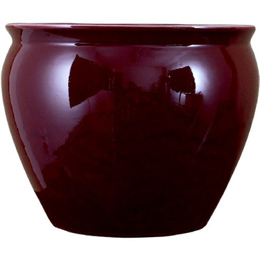 2022:3592 Solid Oxblood - Luxury Chinese Porcelain - 20 Inch Fish Bowl, Fishbowl, Planter