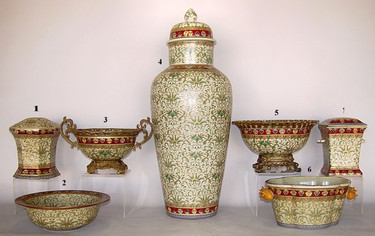 Chinese Red and Fern Green - Luxury Chinese Porcelain Styles - VA small grouping of LCP Styles - V of VI