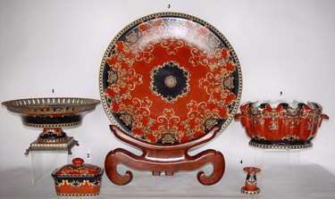 Imperial Red and Ebony Black - Luxury Chinese Porcelain Pattern - IIA small grouping of LCP Styles - II of many