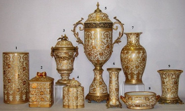 Ivory and Gold Lotus Scroll Arabesque - Luxury Chinese Porcelain Styles - IIIA small grouping of LCP Styles - III of many