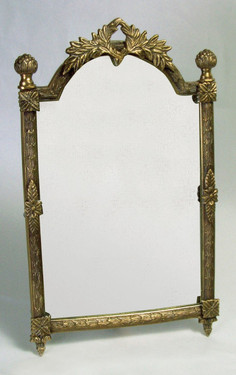 Empire Style - 16" Rectangular Shaped Vanity, Dressing Table Mirror - Antique Brass Finish, 2802