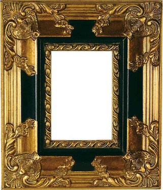 Black and Gold 5 x 7 Photo Frame, 13 Inch Scroll Design