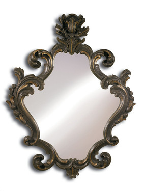 Hand Carved Italy - 70 Inch Oversized Grand Baroque Mirror - Ash Brown and Gold Finish