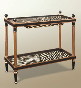 Zebra Stripe Motif - Rectangular 39 Inch - Console Table