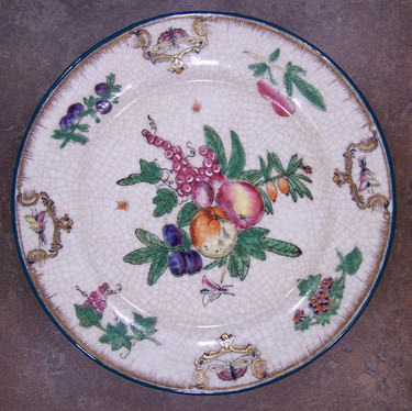 Harvest Fruit, Luxury Handmade Reproduction Chinese Porcelain, 10 Inch Decorative Display Plate Style 83