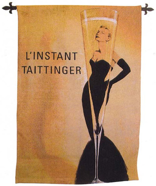 L'Instant Taittinger - Exceptional Hand Woven Cotton Tapestry - Made in USA