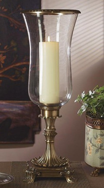 Brass, 24.5t, Footed Oversize, Hurricane Lamp, Antique Brass Finish 1837|952TN