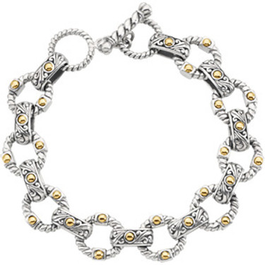 Supreme Sterling Silver 925 | Gold Toggle Bracelet