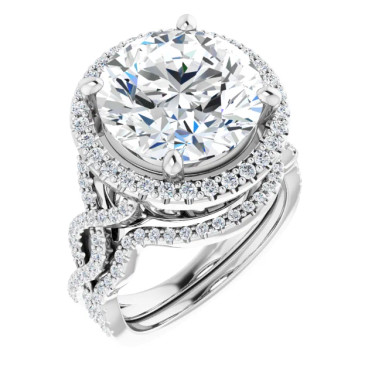 #2021: Platinum, Lab-Grown Diamond Halo Engagement Ring, Certified 6 Carat and 40 point Ideal-Cut Solitaire #464114, 4951