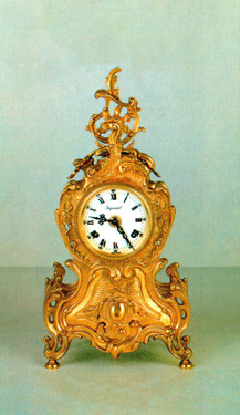 Ornamental d'Oro Ormolu - Desk, Mantel, Table, Cartouche Clock - Choose Your Finish - Louis Quinze - Handmade Reproduction of a 17th, 18th Century Dore Bronze Antique, 6720