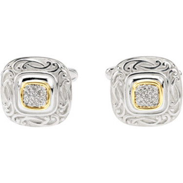 Supreme Sterling Silver 925 | Gold, Diamond Cuff Links