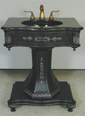 Ebony Pedestal Lavatory Vanity