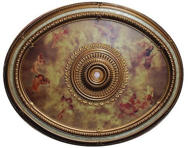 Architectural Accents - Michelangelo's Sistine Chapel 79"L x 63"w x 3" thick, 1282 Oval Decorative Ceiling Medallion