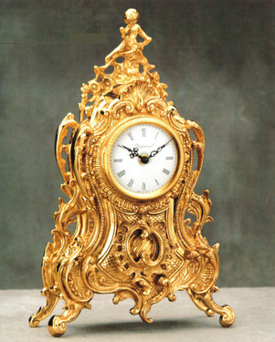 #Ornamental d'Oro Ormolu - Mantel, Table, or Desk Clock - Louis Quinze, Rococo - Choose Your Finish - Handmade Reproduction of a 17th, 18th Century Dore Bronze Antique, 6675