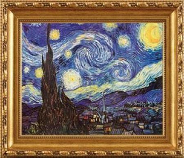Starry Night - Vincent Van Gogh - Framed Canvas Artwork C6212D 37" x 31"