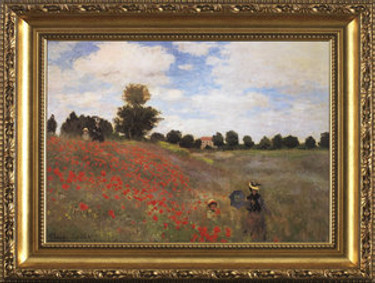Les Coquelicots, Argenteuil - Claude Monet - Framed Canvas Artwork