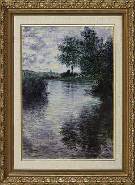 Vetheuil - La Seine a Vetheuil - Claude Monet - Framed Canvas Artwork 851  51" x 36"