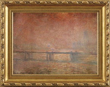 The Thames at Charing Crossing, 1903 - Claude Monet - Framed Canvas Artwork 5443CB 31" x 26"