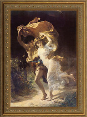 The Storm - Pierre Auguste Cot - Framed Canvas Artwork B4412D 23" x 32"