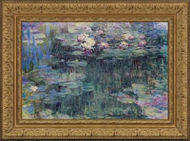 White and Purple Water Lilies - Claude Monet - Framed Canvas Artwork3 sizes available/Click for info