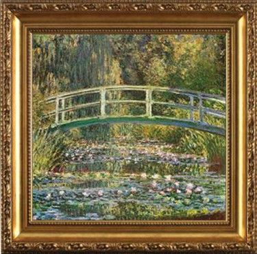 Water Lilies and Japanese Bridge - Claude Monet - Framed Canvas Artworkonly 1 size available
