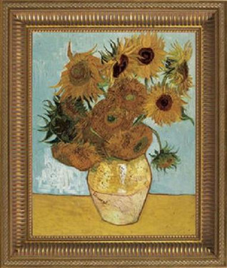 Sunflowers - Vincent Van Gogh - Framed Canvas Artwork 6401 26" x 31"