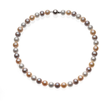 Spring Colour Freshwater - Round Cultured Pearl & Sterling Silver - Strand Necklace