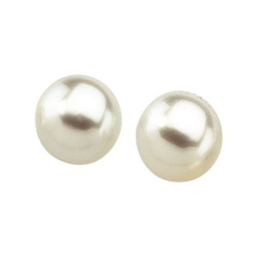 Paspaley Fine Premium Quality 11mm Full Button South Sea Pearl Stud Earrings 18K White Gold