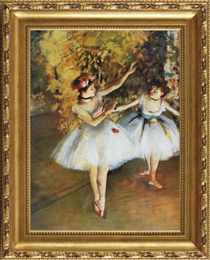 Two Dancers on a Stage - Edgar Degas - Framed Canvas Artwork