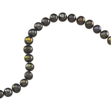 #2021: Black Freshwater Cultured Pearl 72 inch Rope Strand Necklace, 6035