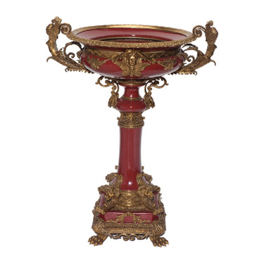 Lyvrich d'Elegance, Hand Painted Porcelain and Gilded Dior Ormolu | Beverly Park, Plant Stand Vase | Fantastic Entryway Centerpiece | 40.58t X 31.52w X 22.18d | 6379