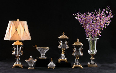 Lyvrich | Handmade Crystal with Gilded Dior Ormolu Trim, | 0.0"t X 0.0"L X 0.0"d | 6498
