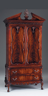 #Chippendale English Bedroom - 84.5 Inch Handcrafted Reproduction Armoire - Mahogany Luxurie Furniture Finish M