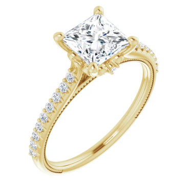 #2021:6617 14k Yellow Gold, Lab-Grown Diamond Engagement Ring, Certified 1.52 Carat Princess-Cut Solitaire #465287